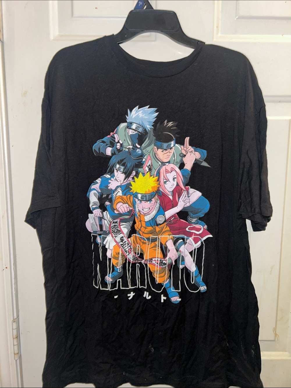 Naruto Graphic Tee - Black with Colorful Team Print